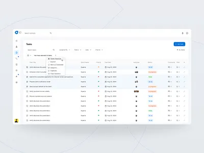CRM Task Management UI Design appdesign chamindu crm figma saas ui uiux web app