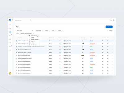 CRM Task Management UI Design appdesign chamindu crm figma saas ui uiux web app