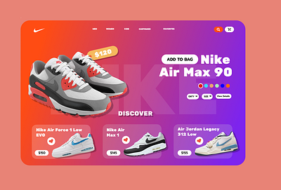 Landing page for Nike 3d animation branding graphic design logo motion graphics ui