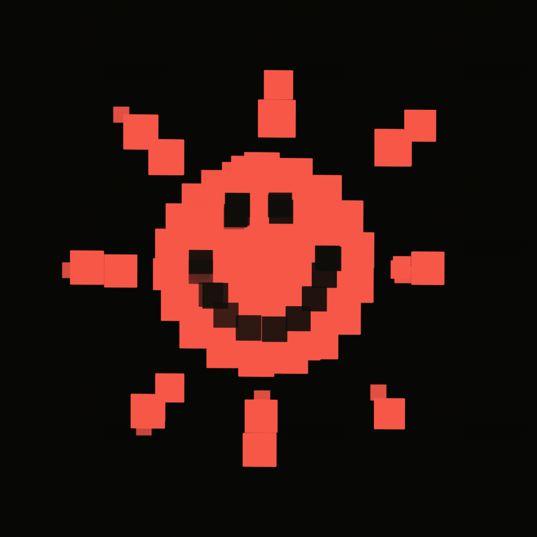 8BIT SUN 8 bit animation character design custom brush graphic design illustration motion graphics pixel sun