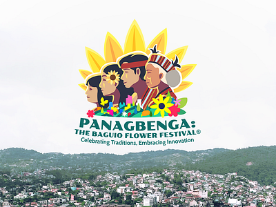 Panagbenga - The Baguio Flower Festival Official Logo 2024 baguio branding city culture festival flower logo mountains panagbenga people philippines tradition