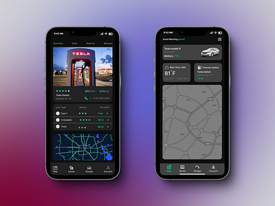 TESLA STATION apps design electric tesla station gas station mobile apps design tesla station ui ui ux design