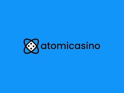 atomicasino atomic branding casino casino logo dace game jackpot lab logo poker science spade