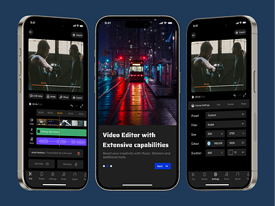 Mobile App for Video Editing app design graphic design illustration interface landingpagedesign ui ux