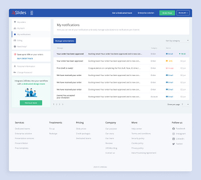 Admin panel / Notification section admin admin panel branding cms notification saas ui