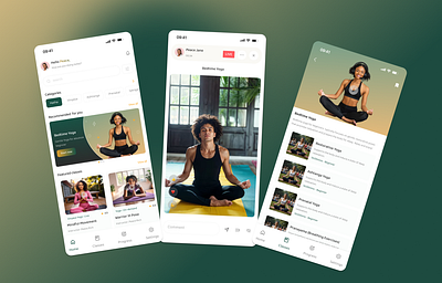 A mobile app for a virtual yoga studio ui