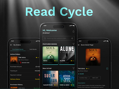 Read Cycle Book App book app mobile app purchase readers swap uiux ux