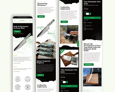 Topo Knife Shopify store design ecommerce ecommerce design landing page landing page design product page design shopify shopify design ui webdesign