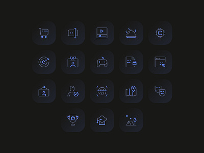 Punch Out Glove Icons app blue graphic design icon ui visual