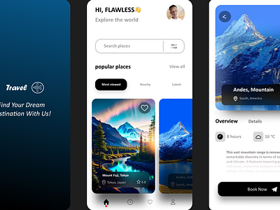 Flawless Travel Tour graphic design mobile app ui ux website