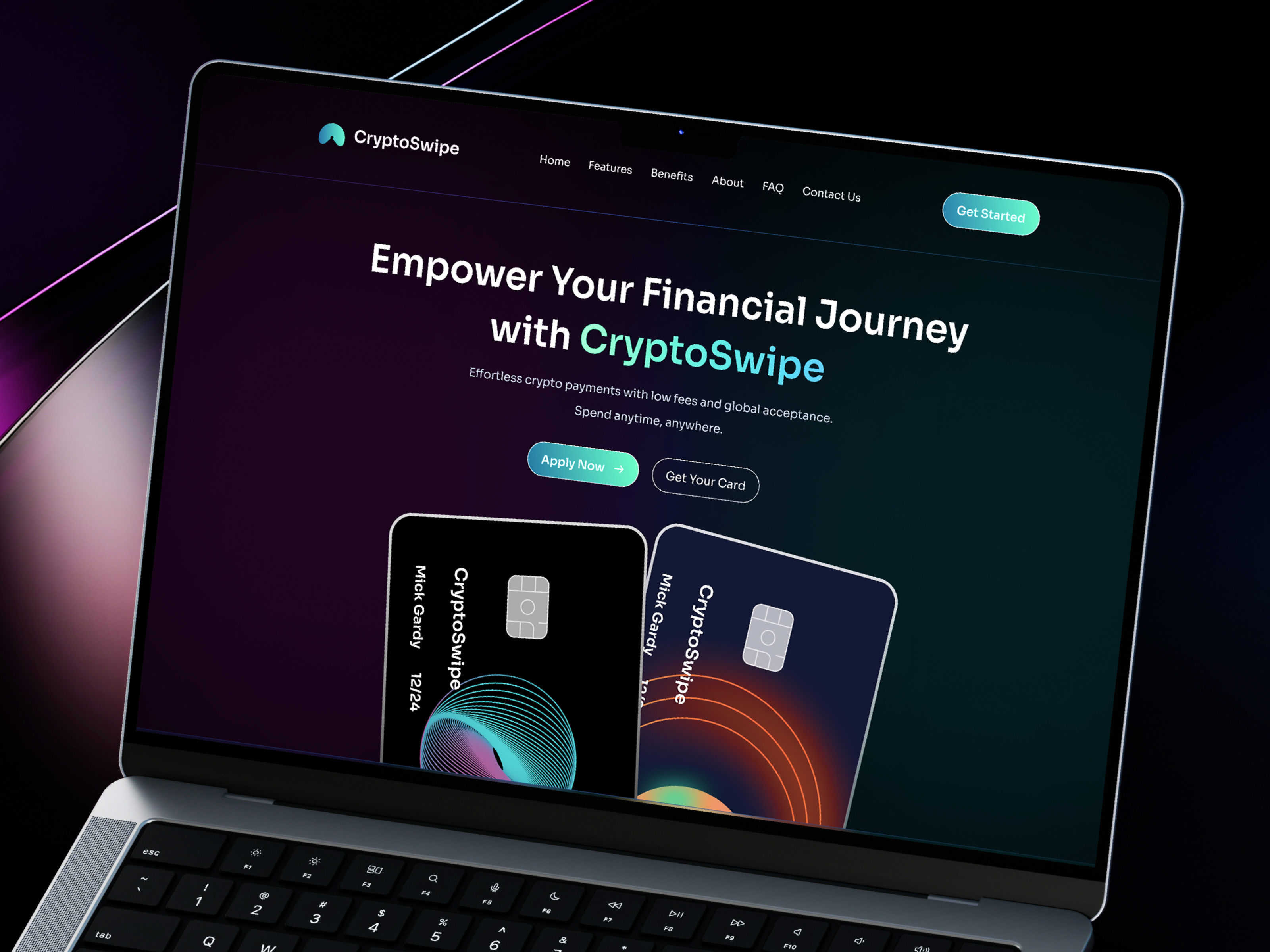 Cryptocurrency Exchange & CryptoCard Landing Page blockchain crypto crypto cards crypto landing page cryptocurrency cryptocurrency exchange cryptocurrency website figma landing page landing page ui ui ui design ui ux uiux ux website ui