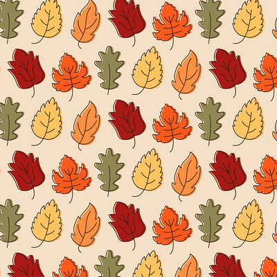 autumn leaves pattern abstract autumn cartoon doodle graphic design illustration leaves natural pattern seamless vector