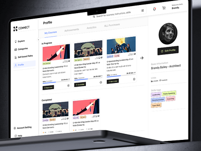 Connect, An Educational Platform courses education educational platform softskills ui ui design ux web design