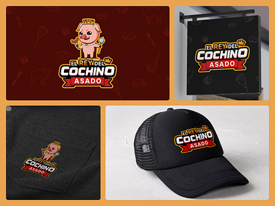 El rey del cochino asado branding design graphic design illustration logo vector