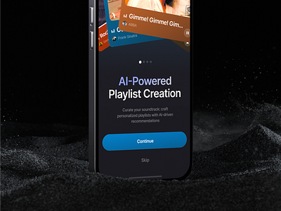 Onboarding | Music Playlist, AI-powered Mobile App ai ai powered creativity development fun music music playlist no code no code development playlist song songs ui ui design uidesign web design