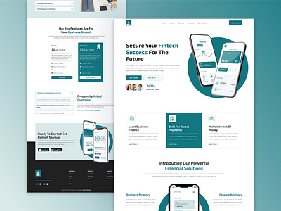 Finance Landing Page Design app banking business crypto currency equipment finance financial financing fintech investment landing page layout management marketing money payment solution technology ui and ux