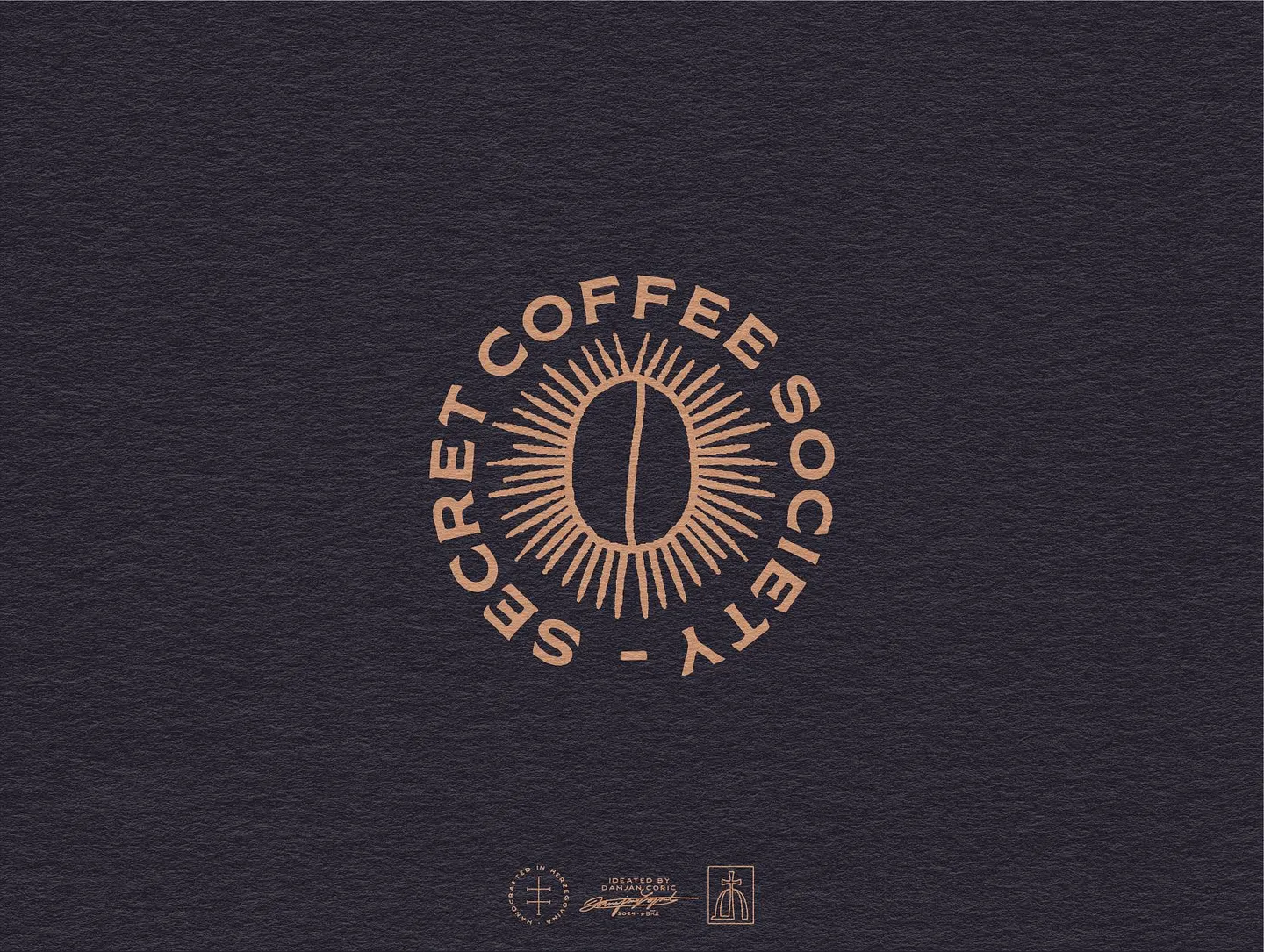 Vintage Website Design: Secret Coffee Society Badge Logo