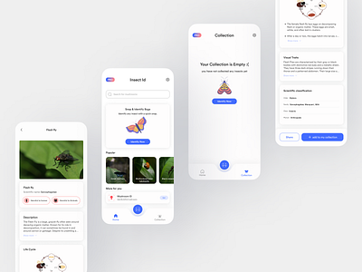 🦋 Insect Identifier App Design: Sleek & Intuitive app design design identifier insect mobile ui uiux ux