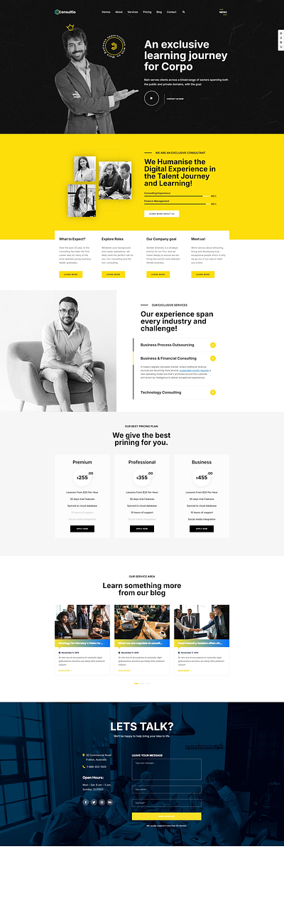 I will design single page coacing or cosulting wordpress website consulting website cv design landingpage portfolio website single page website ui ux webs website wordpress website