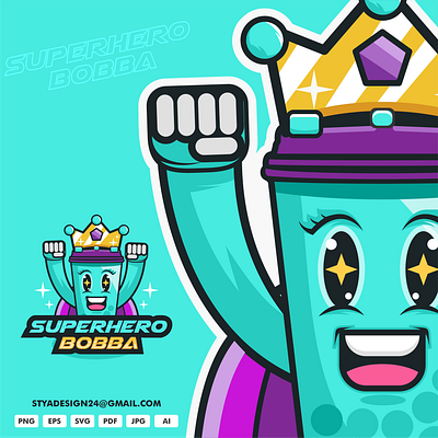 SUPERHERO BOBBA branding design esports esportslogo gaming gaminglogo graphic design gym illustration logo mascot mascotlogo vector