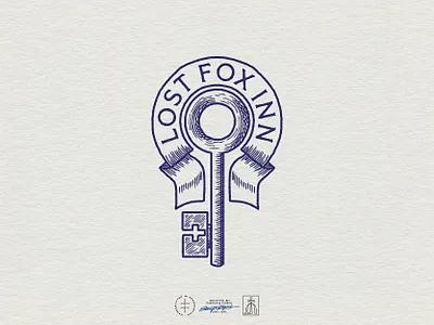 Lost Fox Inn Branded Graphic #2 antique banner brand design brand identity branddesign brandidentity branding branding design hand drawn hotel identity design illustration illustrator key logo logo design tavern vintage visual identity visualidentity