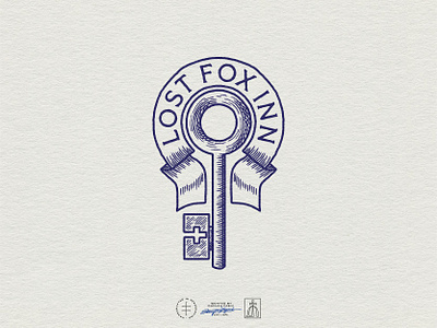 Lost Fox Inn Branded Graphic #2 antique banner brand design brand identity branddesign brandidentity branding branding design hand drawn hotel identity design illustration illustrator key logo logo design tavern vintage visual identity visualidentity