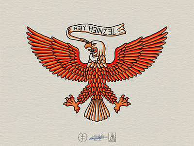 Hey Heinzel Branded Graphic #1 american animal banner bird bold brand design brand identity branding branding design eagle hand drawn identity design illistration logo logo design masculine retro tattoo vintage visual identity