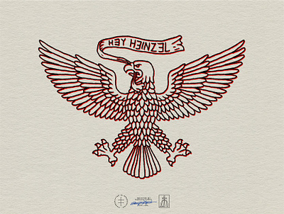 Hey Heinzel Branded Graphic #1 alt. american banner bold brand design brand identity branding branding design eagle hand drawn identity design illustration illustrator logo logo design masculine psychedelic tattoo traditional vintage visual identity