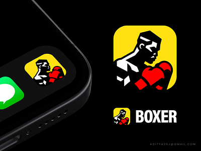 Boxer - Game App Icon, Logo Design app betting boxer boxing branding game gaming icon logo logo design logo designer mascot modern payment sports tech technology video game winner wrestling