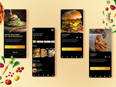 FoodDeliveryAppDesignInFrame branding graphic design ui