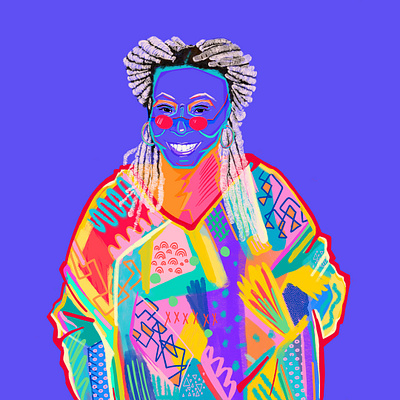 Whoopi G art design doodle flat illustration procreate art