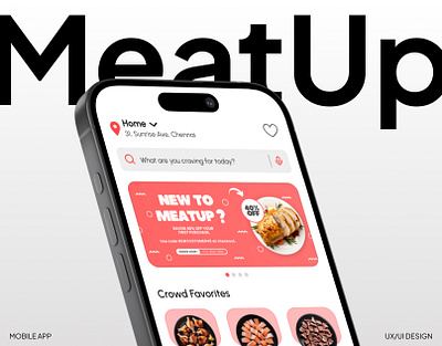 MeatUp | Meat delivery mobile app | UI/UX Design app branding logo ui ui ux design ux