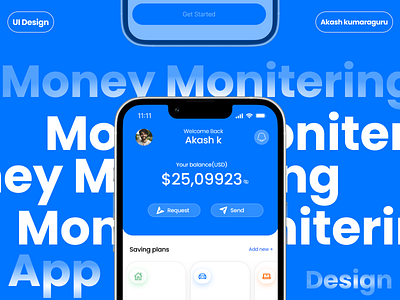 Money Monitering App Design appinterface creativeappui designdaily dribbbleshots mobiledesign uiinspiration userinterfacedesign uxui