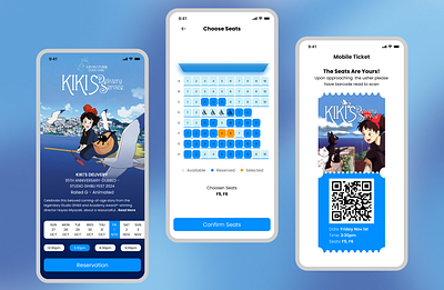 Cinema App Screens cinema design mobile movie theater ui ux