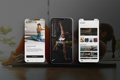 GreenFlex Fitness App Design | UIUX adobexd appdesign designing figma mobileappdesign ui uiux ux