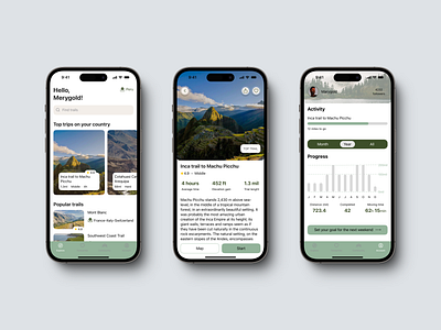 HikeOn. Every path, your adventure. app design ui