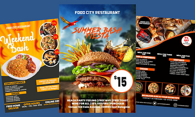 Restaurant Food Posters Menu Design branding flyer design food flyer design food menu graphic design illustration menu design posters restaurant restaurant menu design