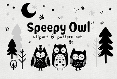 Owl Clipart Set adobe illustrator digital art graphic design illustration kids illustrations nursery art procreate vector