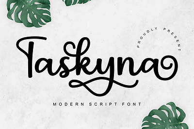 Taskyna - Modern Script Font alphabet calligraphy design display font elegant font fonts modern script