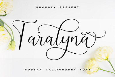 Taralyna - Elegant Calligraphy Font alphabet calligraphy design display font elegant font fonts handwriting handwritten font script script font signature typography