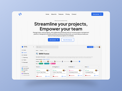 Project Management Website Design Concept activity planner landing page management planning productive website project website schedule website task list task management team website team work website to do list ui uiux ux