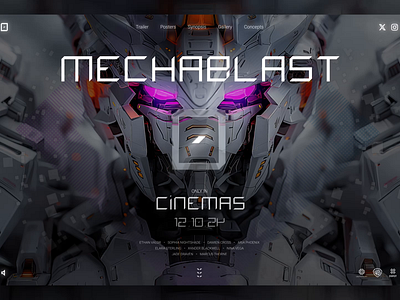 MECHABLAST Web - Intro 3d animation branding design film futuristic hero intro landing landingpage mecha minimalist robot section ui ux website