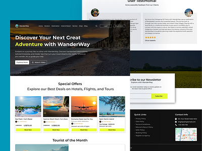 Travel Website Landing Page branding graphic design ui