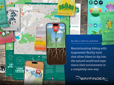 We Are A Mapping Company ar augmented reality banff national park brand branding conservation creative direction custom maps design hike canadian rockies hike with kids human centered design identity illustration logo machine learning thewayfindercompany trail games trailkids ui