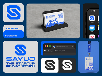 Sayuj Logo Design And Brand Identity blue and white brand identity branding graphic designer logo logo design logo designer s logo sayuj logo