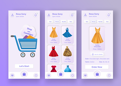 Cloth Selling App's Screen app design minimal design neomorphism simple ui user interface ux