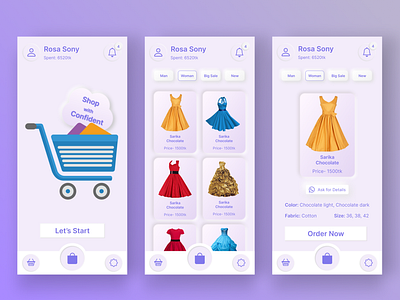 Cloth Selling App's Screen app design minimal design neomorphism simple ui user interface ux