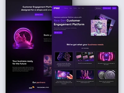 LoyalZ.io - NFTs & tokens tailored for brands 2 blockchain brands collection crypto dark design light marketplace nft shop ui ux website