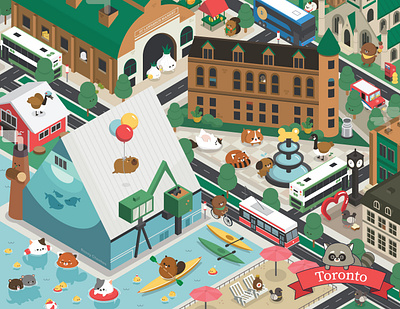 Old Toronto architecture character city cute illustration illustrator isometric map vector