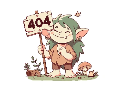 Troll - 404 page 404 404 error 404 page error page illustration pixel art pixelart troll ui design ui illustration vector illustration